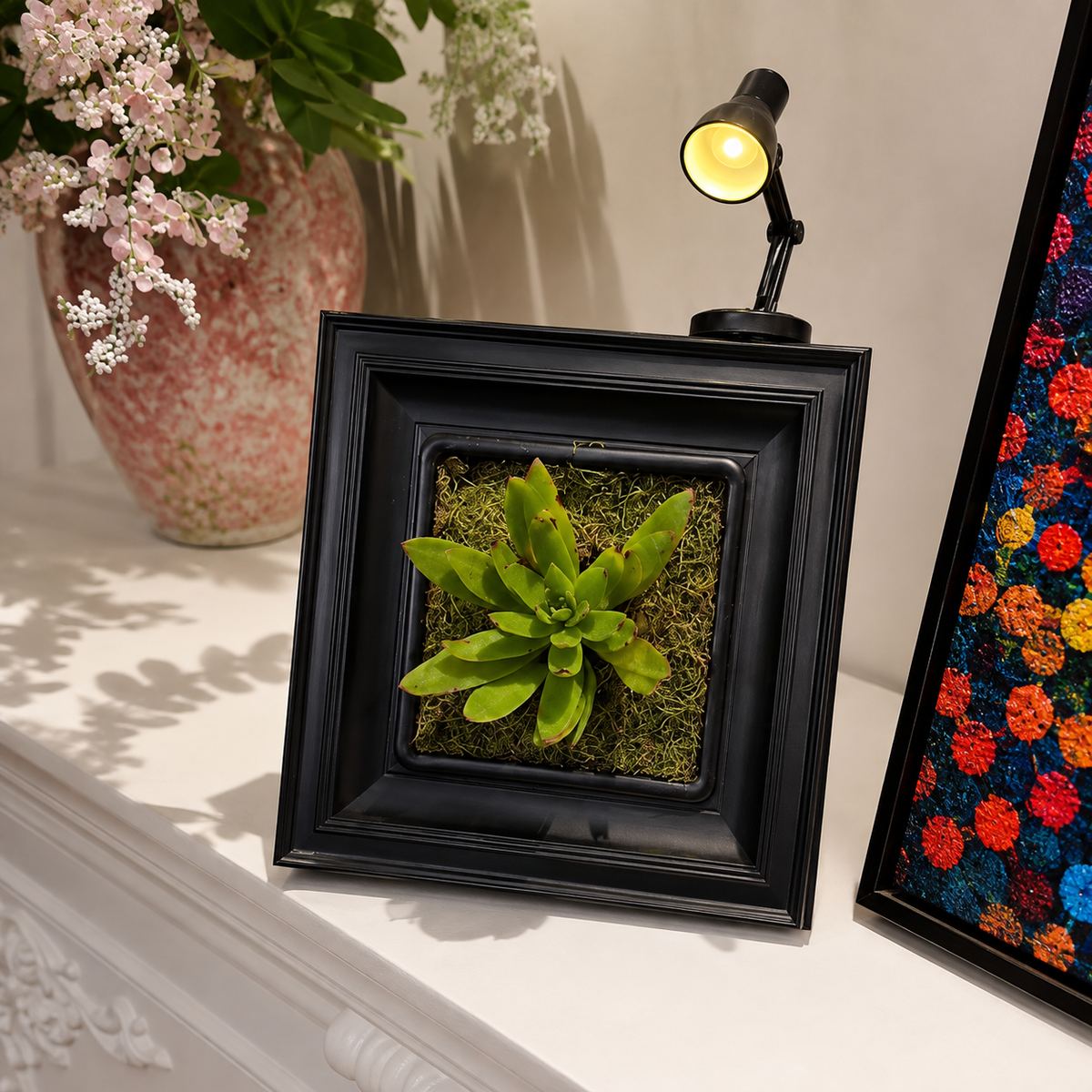 Living Garden Frame Kit – Indoor Plant Display with Grow Light