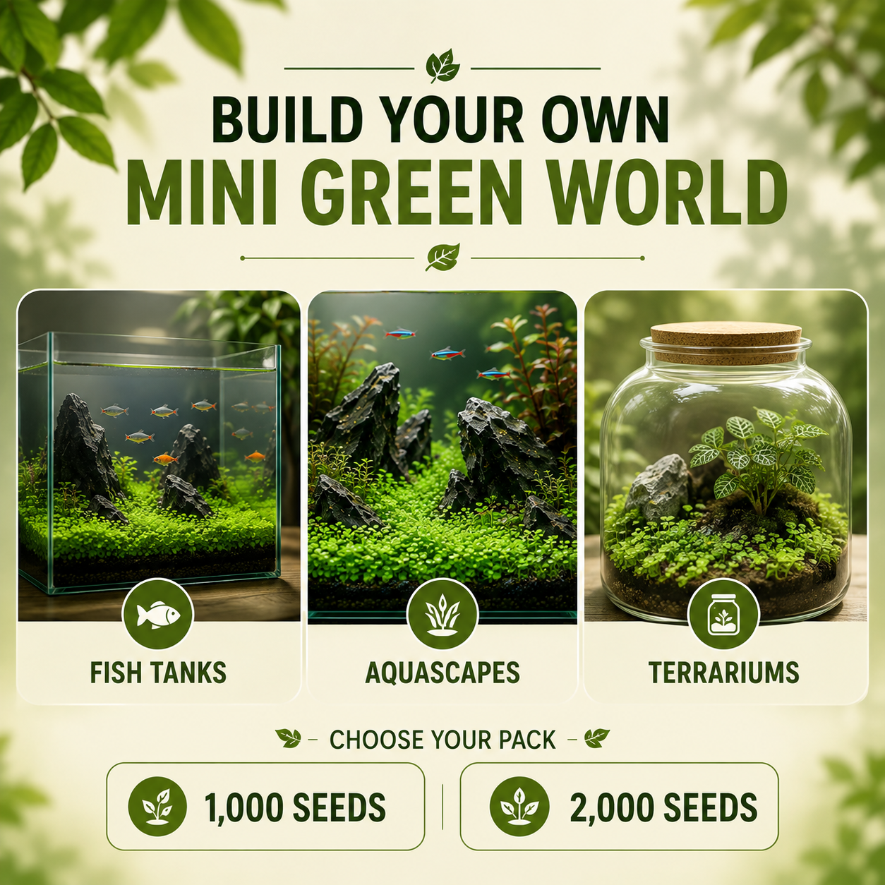 Mini Leaf Aquarium Carpet Seeds