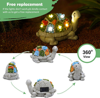 Solar Garden Outdoor Statues Turtle
