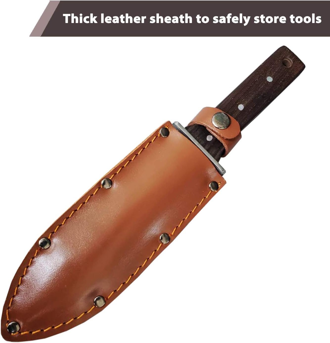 Professional Hori Hori Garden Knife with Leather Sheath