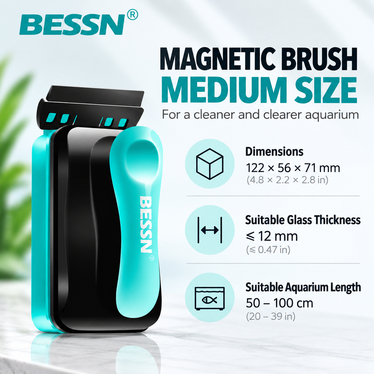 AquaGlide™ Magnetic Aquarium Glass Cleaner
