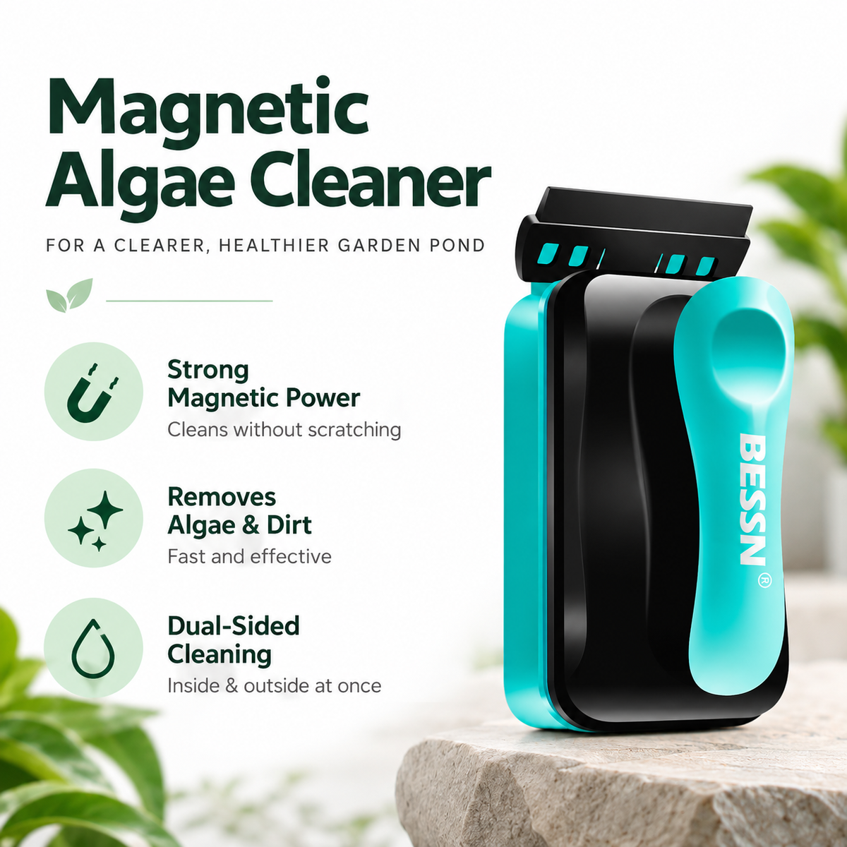 AquaGlide™ Magnetic Aquarium Glass Cleaner