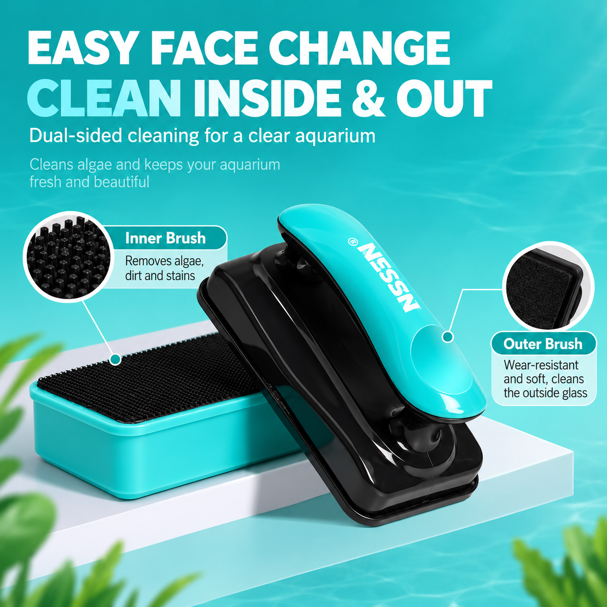 AquaGlide™ Magnetic Aquarium Glass Cleaner