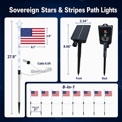 Sovereign Stars & Stripes Path Lights • Gardenbreezy