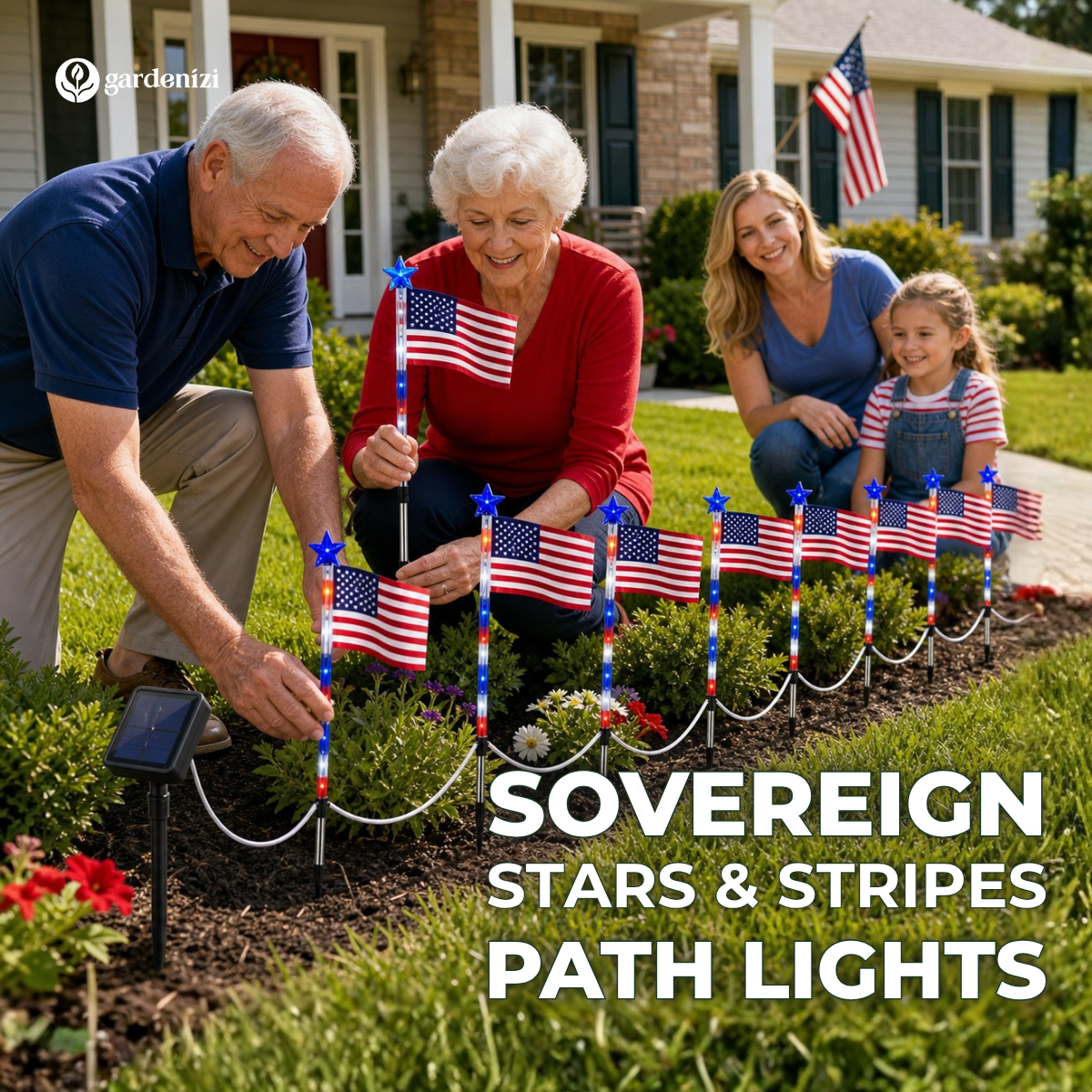Sovereign Stars & Stripes Path Lights • Gardenbreezy